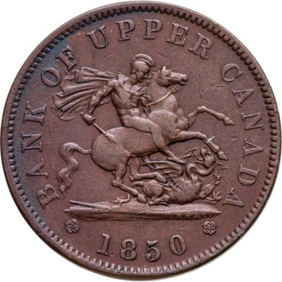 купить Британская Канада, платежный токен номиналом 1 пенни 1850 г.