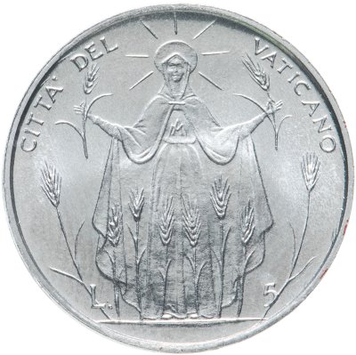 купить Ватикан 5 лир 1968
