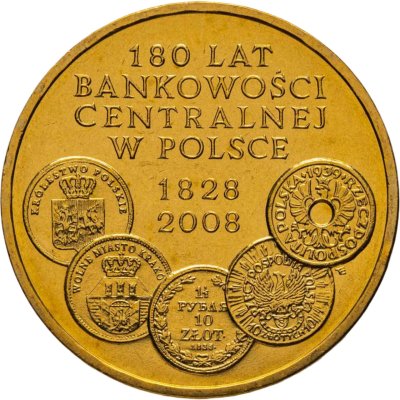 купить Польша 2 злотых 2009 "180 лет центральному банку Польши"