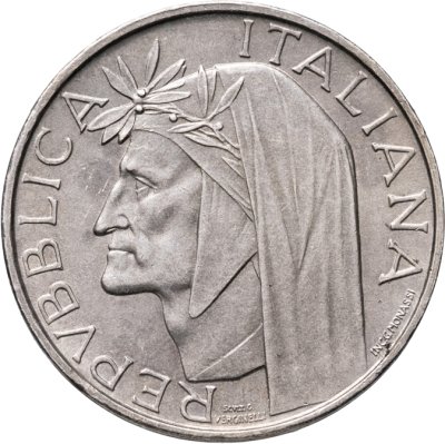 купить Италия 500 лир (lire) 1965 "700 лет со дня рождения Данте Алигьери"