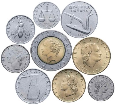 купить Италия годовой набор 1991 (9 монет)