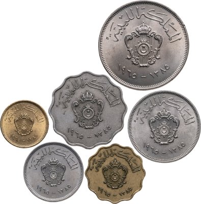 купить Ливия, набор 6-ти монет 1965 года