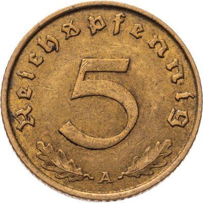 купить Германия (Третий рейх) 5 рейхспфеннигов (reichspfennig) 1938 A