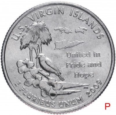 купить США 1/4 доллара (квотер, 25 центов) 2009 P "Американские Виргинские Острова"