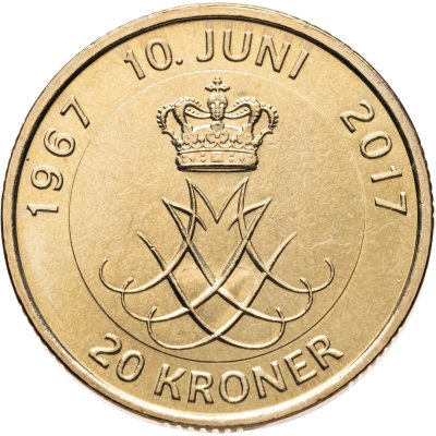 купить Дания 20 крон (kroner) 2017 Золотая свадьба