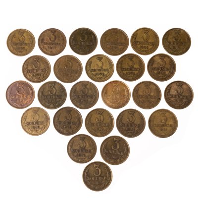 купить Набор из 25 монет 3 копейки 1961-1991