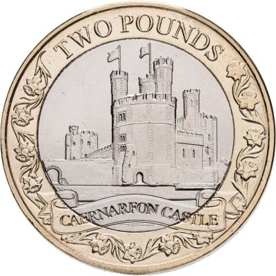 купить Остров Мэн 2 фунта 2024 "Британские замки - Карнарвон"