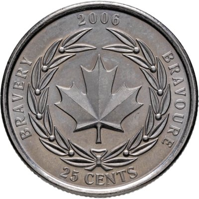 купить Канада 25 центов (cents) 2006 "Ордена и медали Канады - Медаль за храбрость"