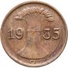 Купить Германия 1 рейхспфенниг (reichspfennig) 1935 G  знак монетного двора "G" — Карлсруэ