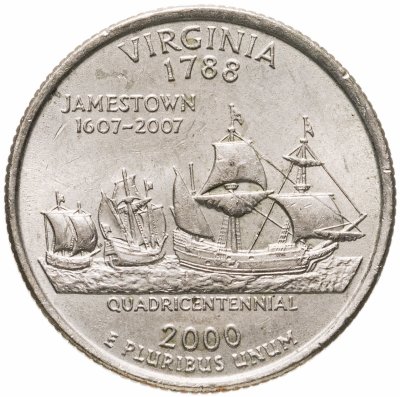 купить США 1/4 доллара (квотер, 25 центов) 2000 "Штат Вирджиния"