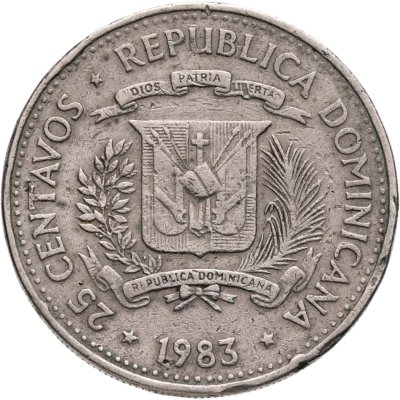 купить Доминикана 25 сентаво (centavos) 1983