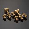 Купить Подсвечники парные на три свечи с фигурными основаниями и растительным орнаментом, латунь, литье, Европа, 1950-1970 гг.
