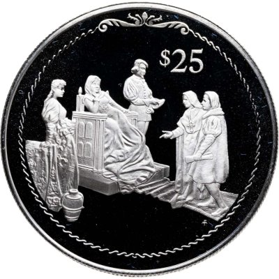 купить Британские Виргинские острова 25 долларов (dollar) 1992 "500 лет Открытию Нового Света. Колумб перед королевой Изабеллой"