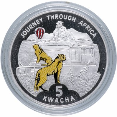 купить Малави 5 квача (kwacha) 2006 Proof "Путешествие по Африке - сафари"