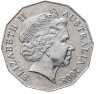 Купить Австралия 50 центов (cents) 2008 пожилая королева
