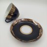 Купить Чайная пара "Золотая фриз", фарфор, крытье кобальтом, золочение, Ленинградский фарфоровый завод (ЛФЗ), СССР, 1960-1970 гг.