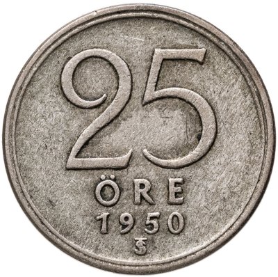 купить Швеция 25 эре (ore) 1950