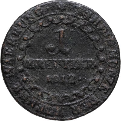 купить Австрия 1 крейцер (kreuzer) 1812 G знак монетного двора "G" - Бая-Маре