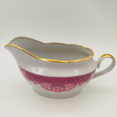 купить Соусник с растительным и геометрическим декором, фарфор, деколь, золочение, Рижский фарфорово-фаянсовый завод, СССР, 1970-1990 гг.