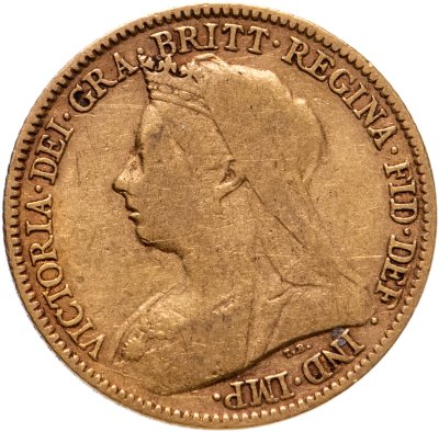 купить Великобритания 1/2 соверена (полсоверена, half sovereign) 1896 с портретом королевы Виктории
