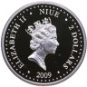 Купить Ниуэ 2 доллара 2009 "Двенадцать дней Рождества - Лебедь плавает, 7"