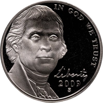 купить США 5 центов (cents) 2009 S Proof "Return to Monticello Jefferson Nickel (Джефферсон)" знак монетного двора "S" - Сан-Франциско