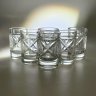 Купить Набор стопок с резным геометрическим декором на 6 персон, хрусталь, СССР, 1970-1990 гг.