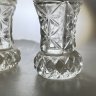 Купить Набор из 2 миниатюрных вазочек с геометрическим декором, стекло, пресс, СССР, 1970-1990 гг.