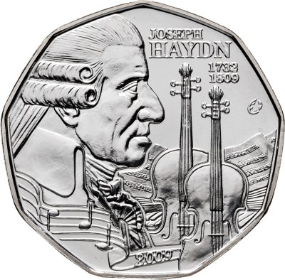купить Австрия 5 евро 2009 "Йозеф Гайдн" в буклете