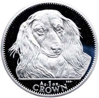 купить Гибралтар 1 крона 1993 Proof "Собака Длинношерстная такса" в футляре