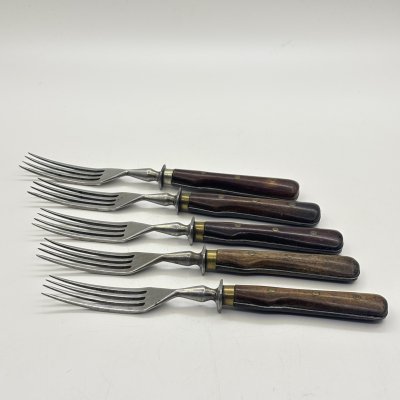 купить Набор вилок на пять персон, сталь, дерево, Российская империя, 1890-1910 гг.