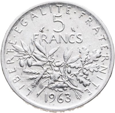 купить Франция 5 франков (francs) 1963