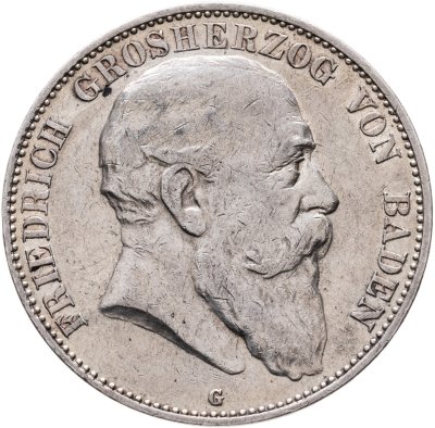 купить Германия (Империя) 5 марок (mark) 1904 Баден