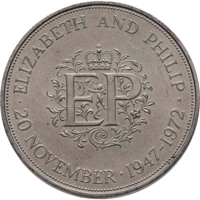 купить Великобритания 25 пенсов (pence) 1972 "Королевская серебряная свадьба"