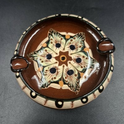 купить Пепельница миниатюрная, керамика, цветные поливы, Болгария, 1970-1980 гг.