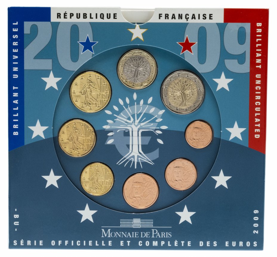 купить Франция годовой набор евро 2009 (8 монет в официальном буклете)