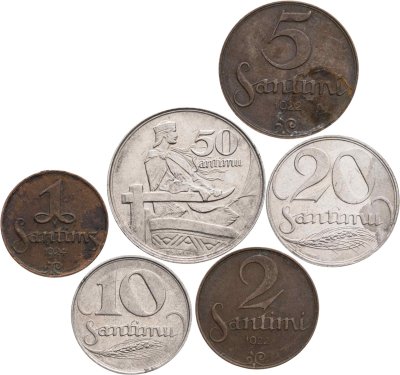 купить Латвия полный годовой набор монет для обращения 1922-1924 (6 шт.)