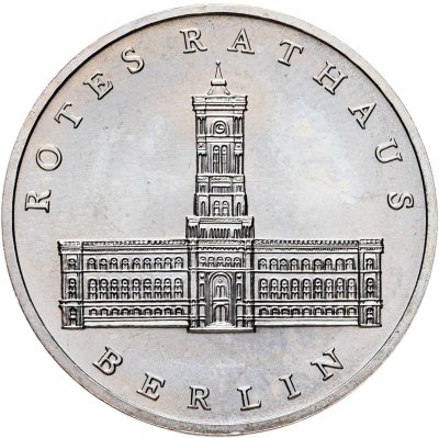 купить Германия (ГДР) 5 марок 1987 "750 лет Берлину – Красная Ратуша"