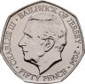 Купить Джерси 50 пенсов (pence) 2024 "Святые покровители Британских островов - Святой Давид Валлийский"