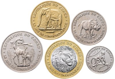 Купить Конго Набор из 5 монет "60 лет Независимости" 2020 Фауна
