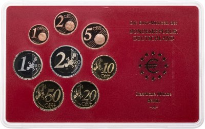 купить Германия 2005 набор из 8-ми монет евро Proof в официальном пластике Монетный двор Берлин A