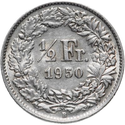 Купить Швейцария 1/2 франка (franc) 1950