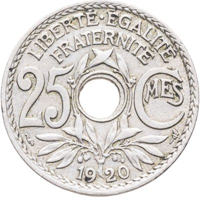 купить Франция 25 сантимов (centimes) 1920