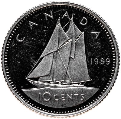купить Канада 10 центов (cents) 1989
