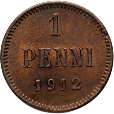 купить 1 пенни (pennу) 1912 монета для Финляндии