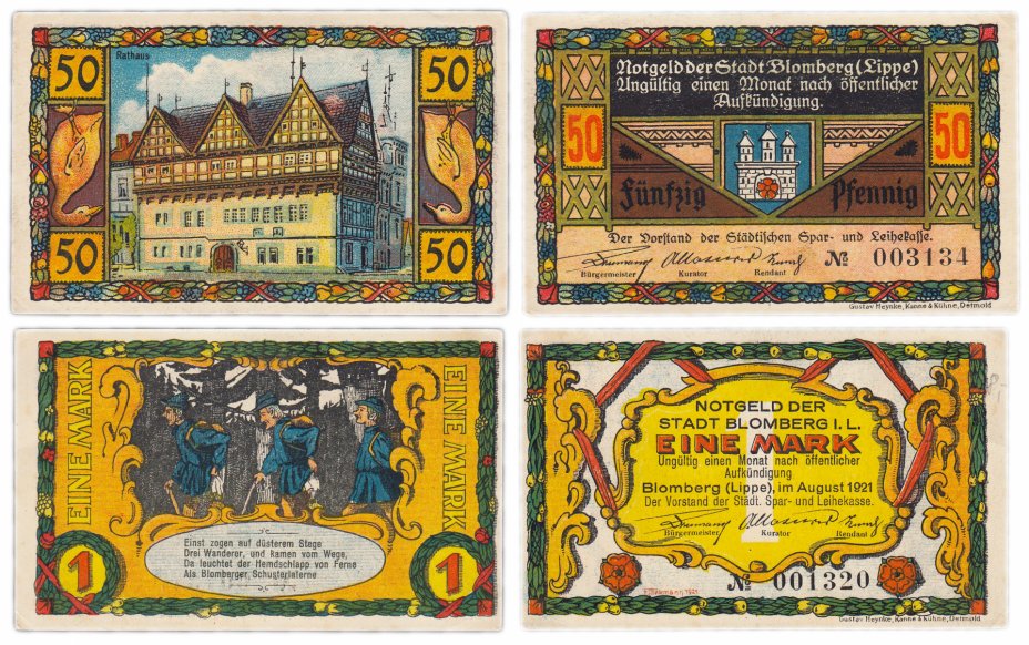 купить Германия (Липпе-Детмольд: Бломберг) набор из 2-х нотгельдов 1921