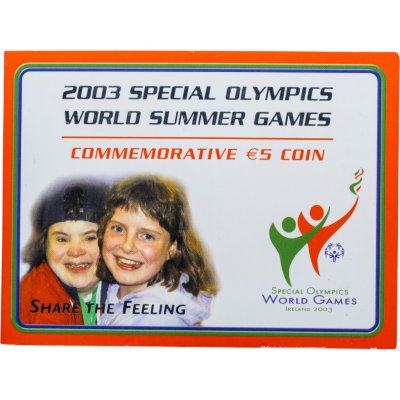 купить Ирландия 5 евро 2003 "Специальная Олимпиада 2003 в Дублине" в буклете