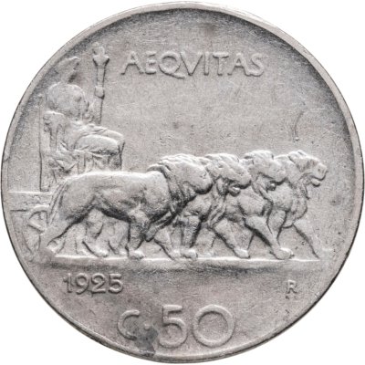 купить Италия 50 чентезимо (centesimi) 1925