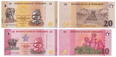 купить Зимбабве набор 10,20 зиг ZiG 2026 год (2 штуки) Серия АА