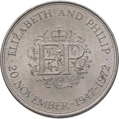 купить Великобритания 25 пенсов (pence) 1972 "Королевская серебряная свадьба"